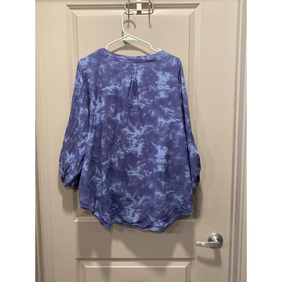 Logo by Lori Goldstein Blue TyeDye 2x blouse - Picture 6 of 6